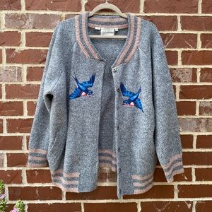 Pink & Grey Collegiate Sweater | Sz. L (Like New)